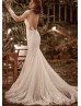 Beaded Ivory Lace Shimmering Tulle Wedding Dress